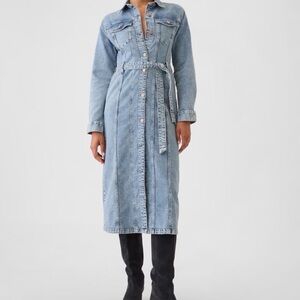 Gap Denim Button-Up Midi Dress